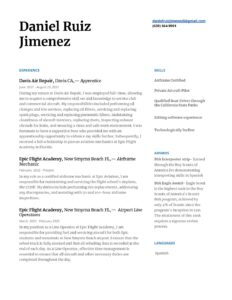 Resume preview